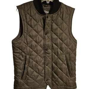 Men's Unisex Gray quilted vest Snap closure Pockets size S
